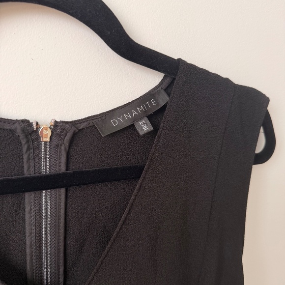 Dynamite A-Line Cinched Waist Dress - Black - Picture 2 of 3